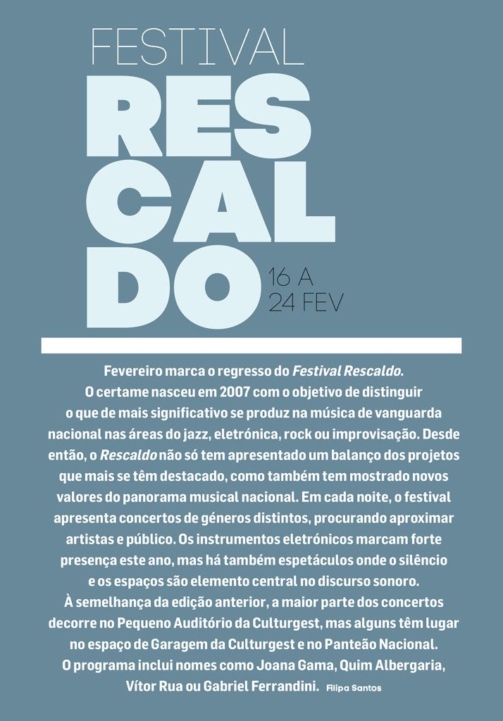 Festival Rescaldo 2018 program
