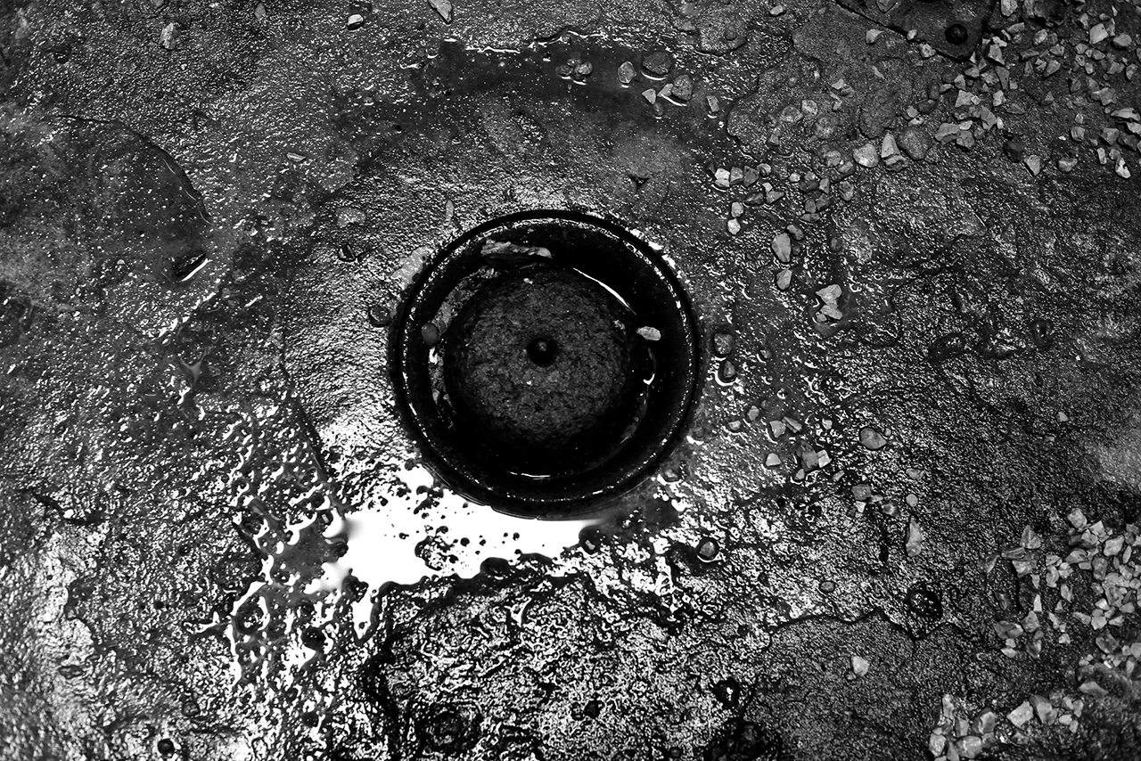 water drain in the courtyard