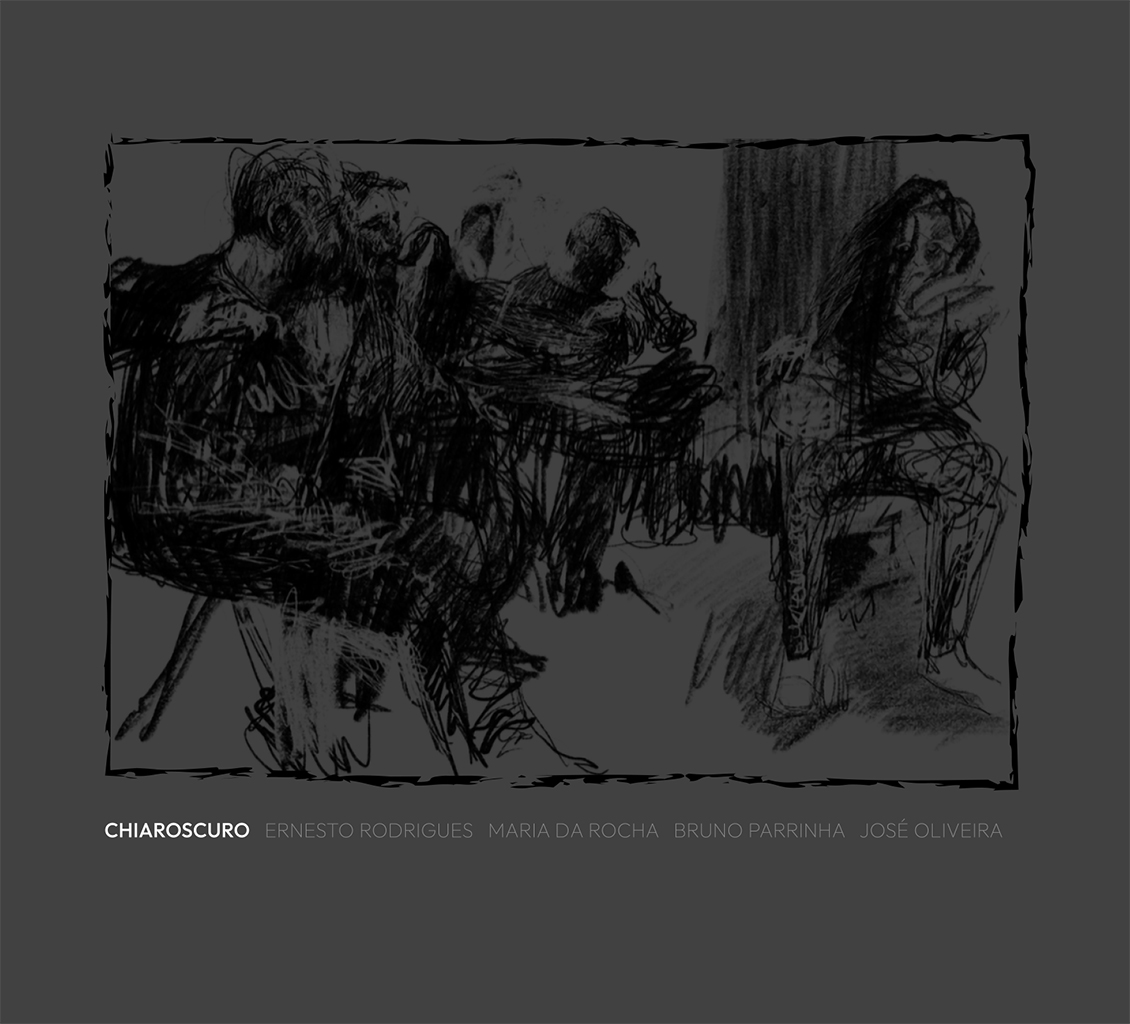 Ernesto Rodrigues + Maria da Rocha + Bruno Parrinha + José Oliveira "Chiaroscuro" CD sleeve drawing by Manuel San-Payo