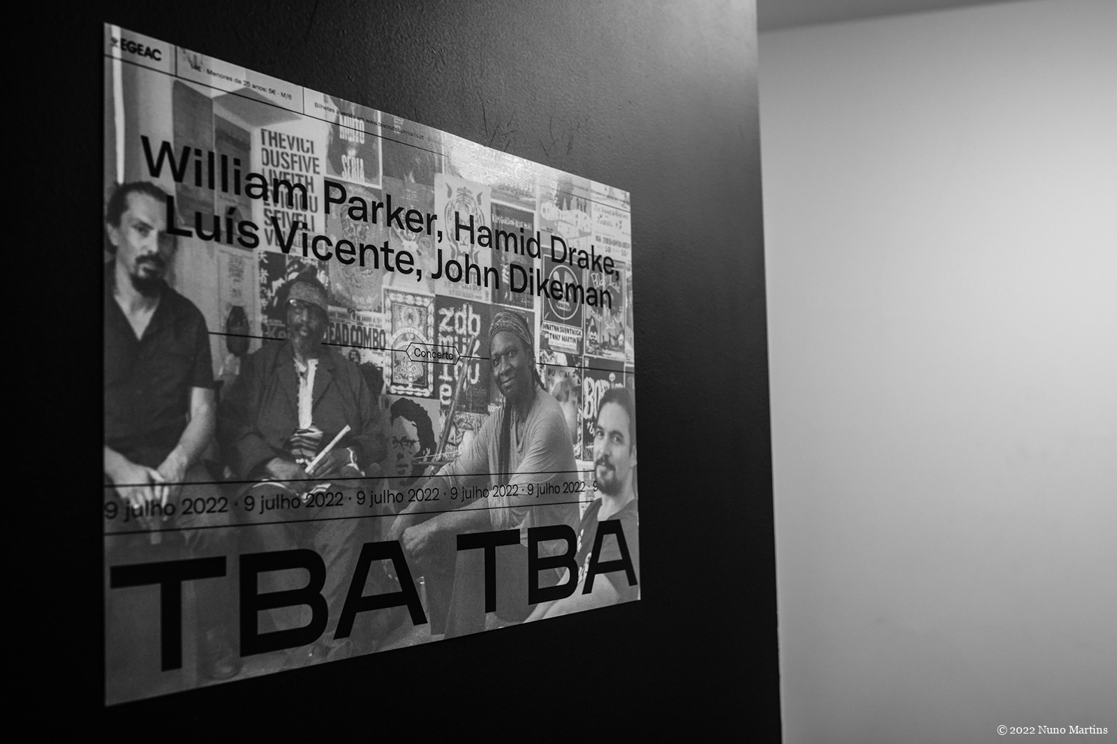 gig poster at dressing room