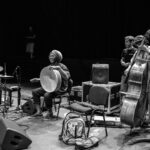 Hamid Drake, William Parker with stage crew